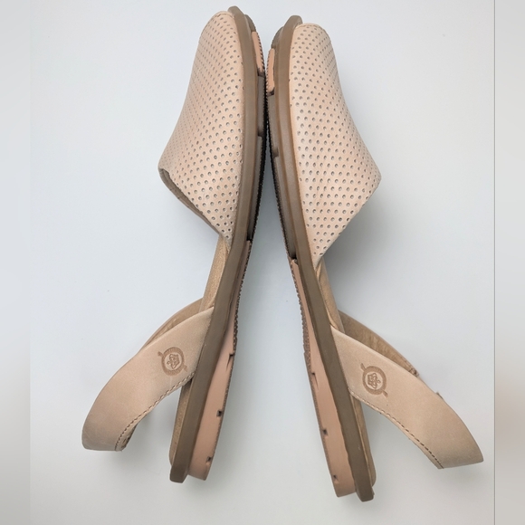 Born Trang Buff Beige Perforated Slingback Leather Sandals Womens Size 10 - Picture 12 of 14